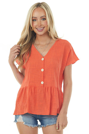 Fire V Neck Kimono Sleeve Drop Waist Woven Top