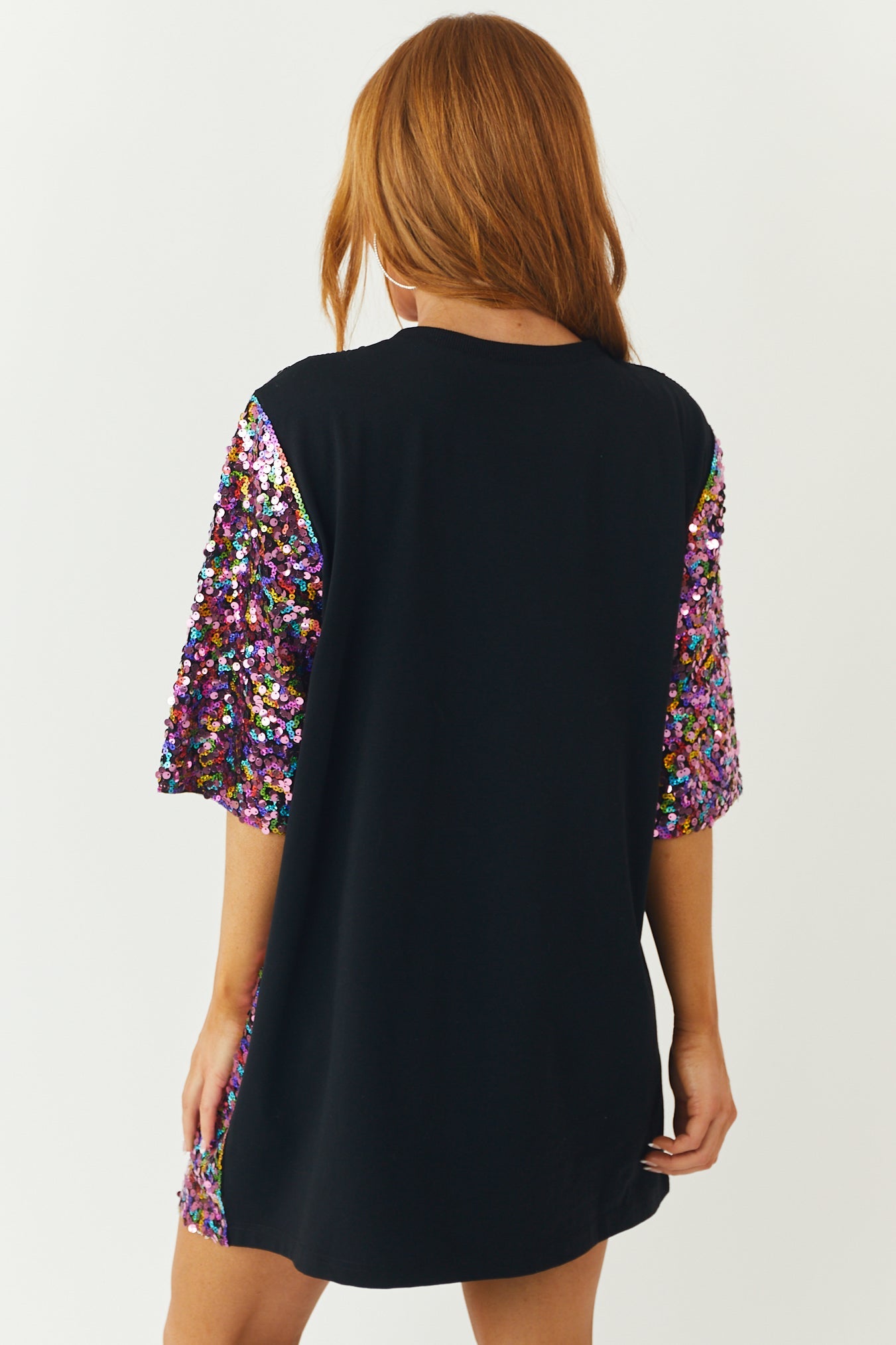 Fuchsia Multicolor 'It's My Birthday' Sequin Dress