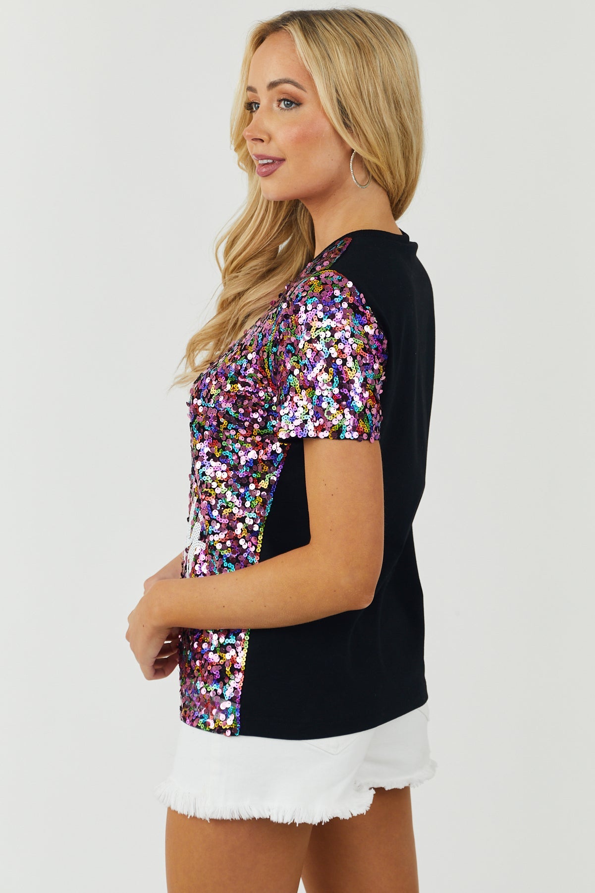 Fuchsia Multicolor 'It's My Birthday' Sequin Top