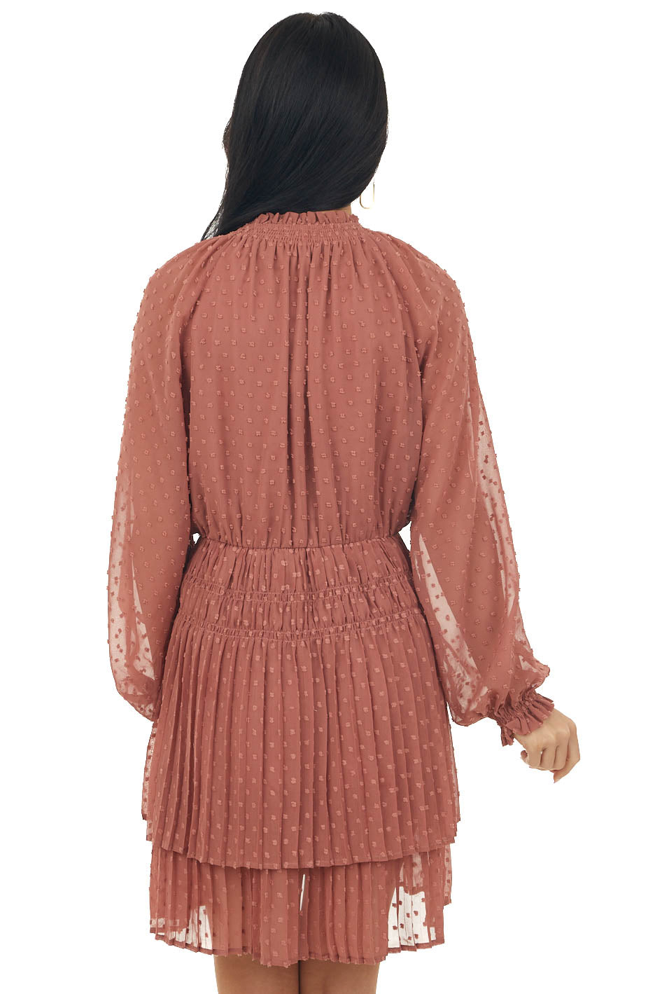 Ginger Swiss Dot Accordion Skirt Peasant Dress