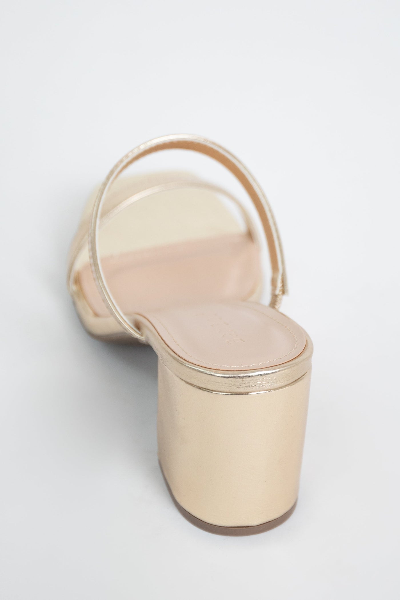 Gold Foil Texture Square Toe Block Heels