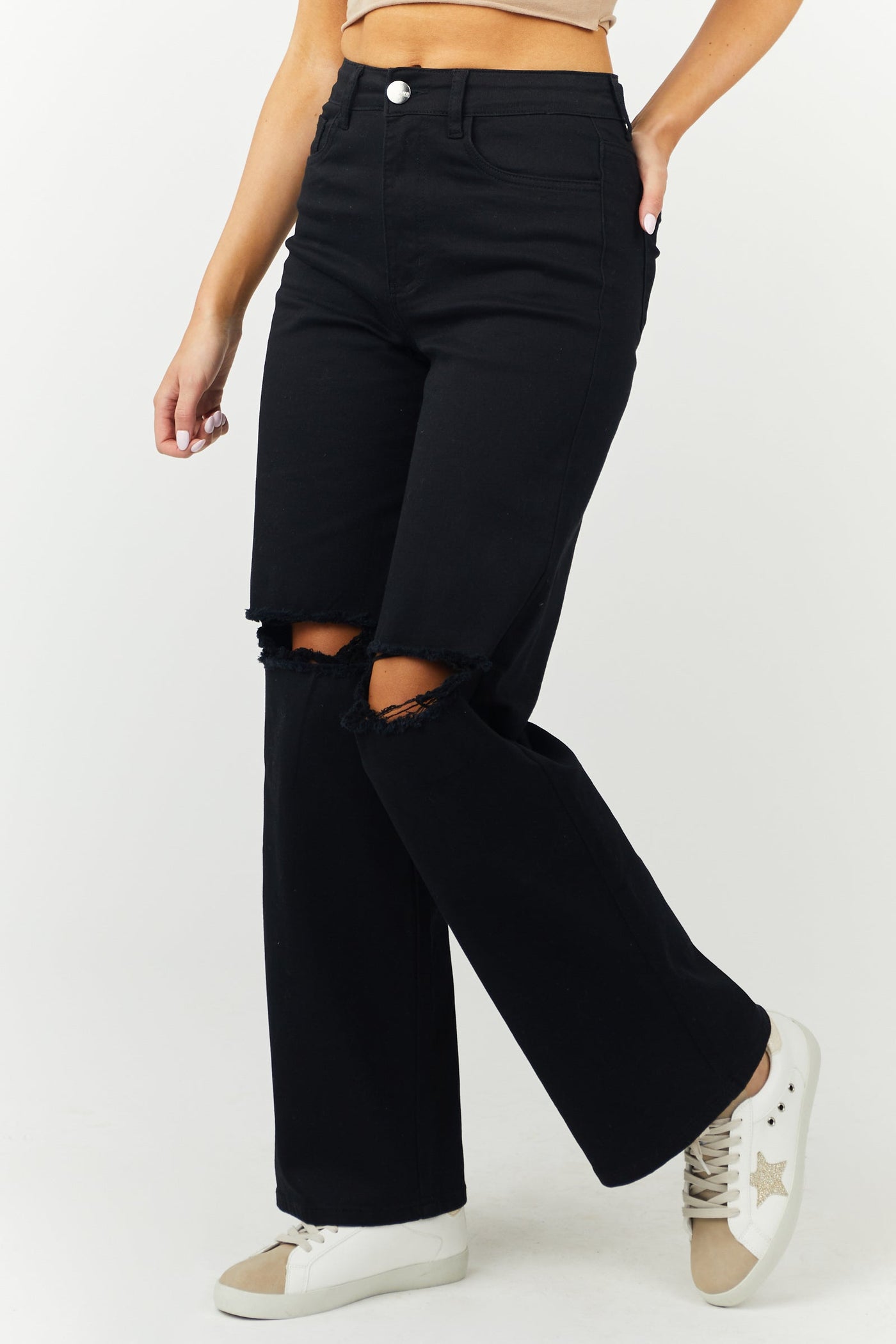 Harper Black Wide Leg Jeans