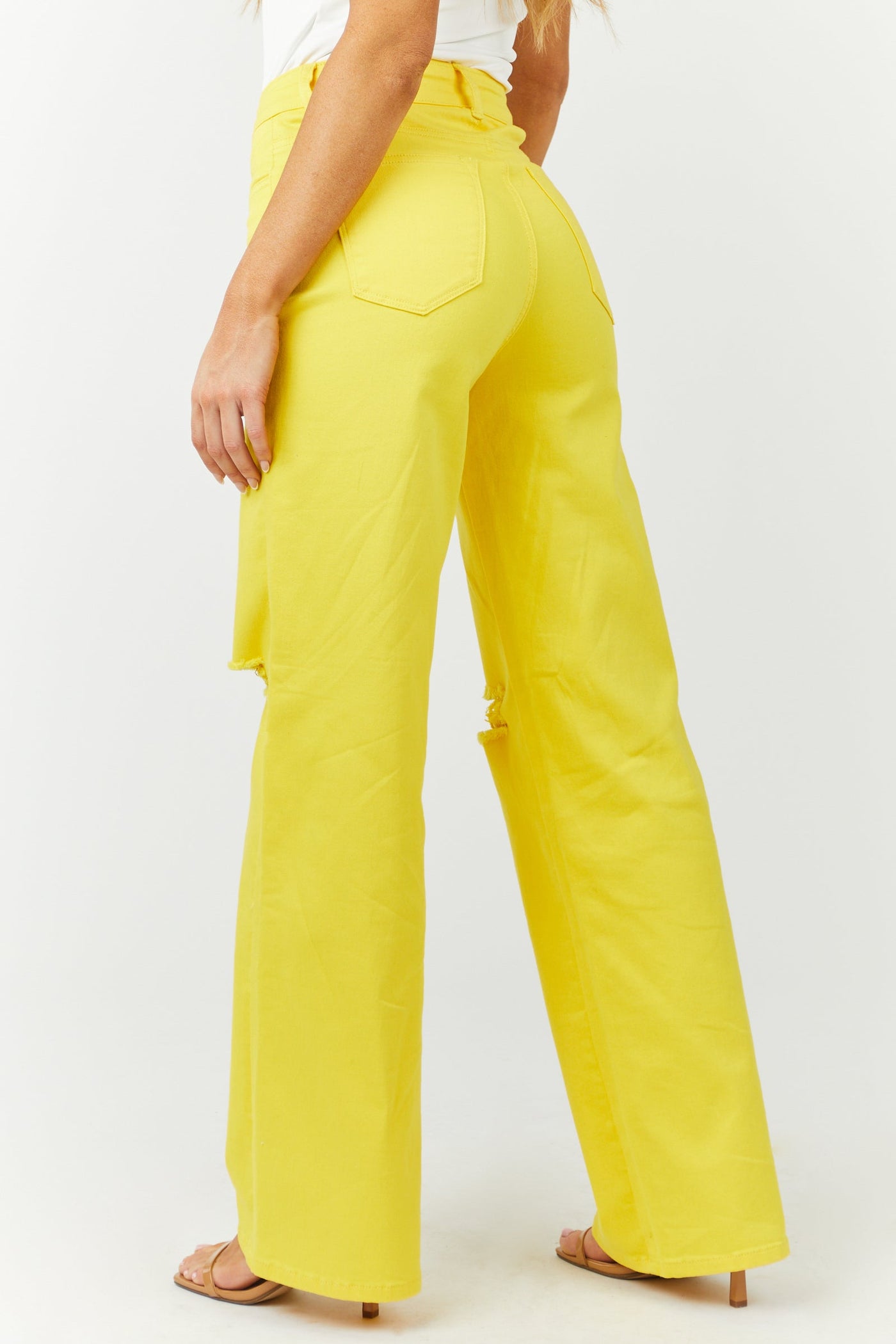 Harper Golden Yellow Wide Leg Jeans