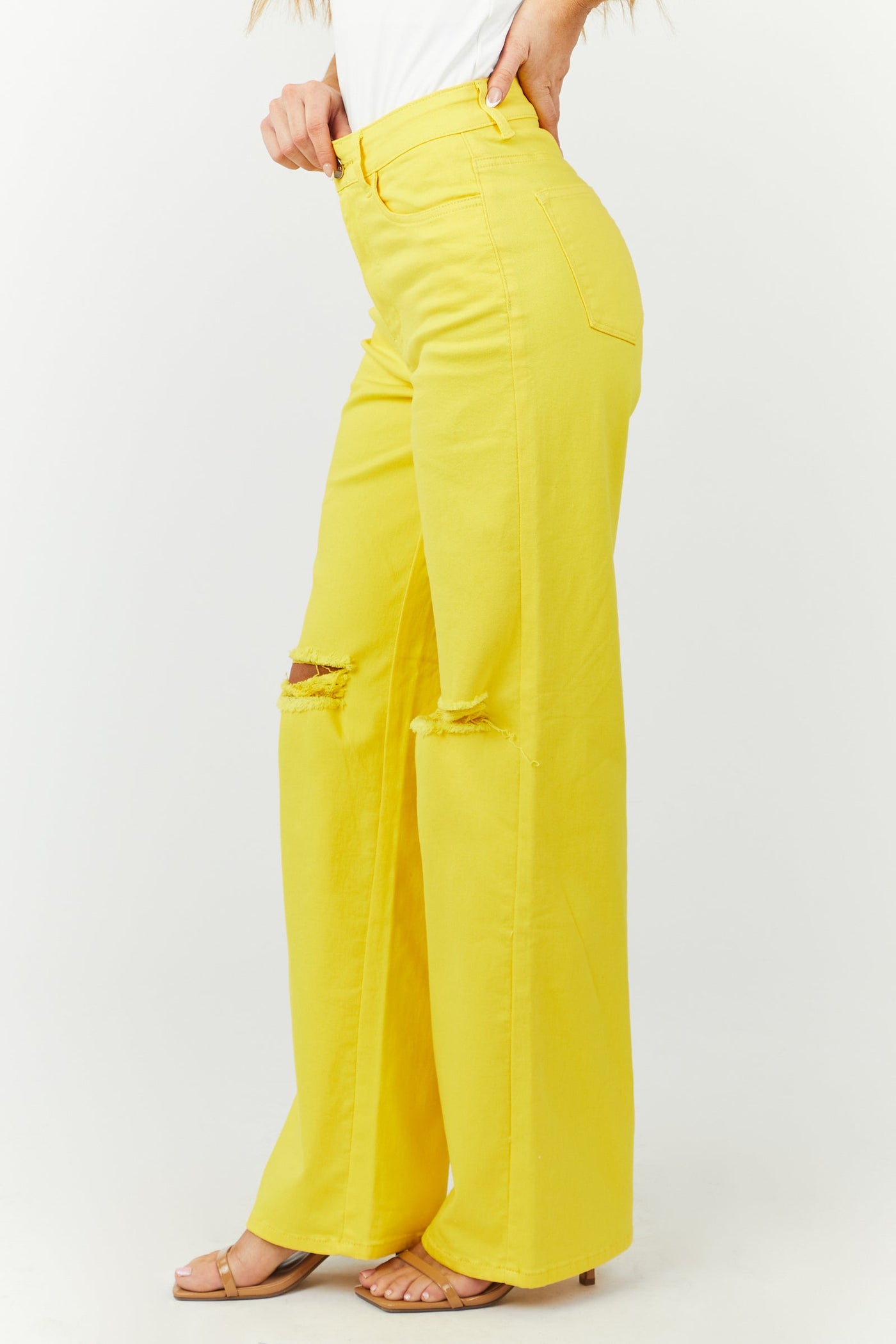Harper Golden Yellow Wide Leg Jeans