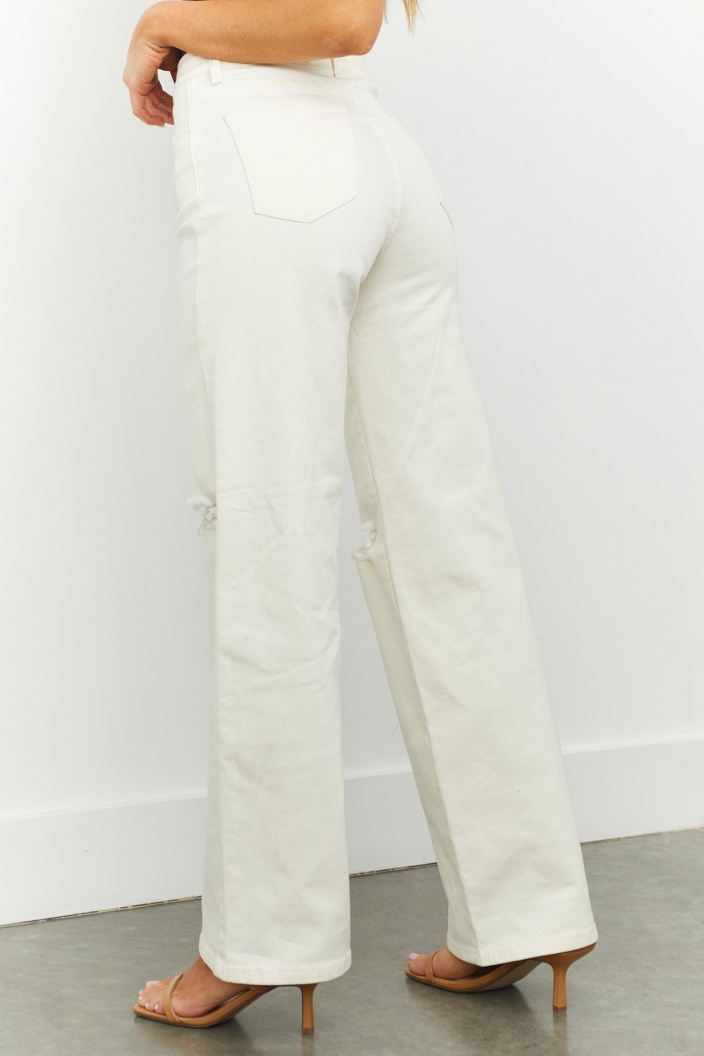 Harper Ivory Wide Leg Jeans