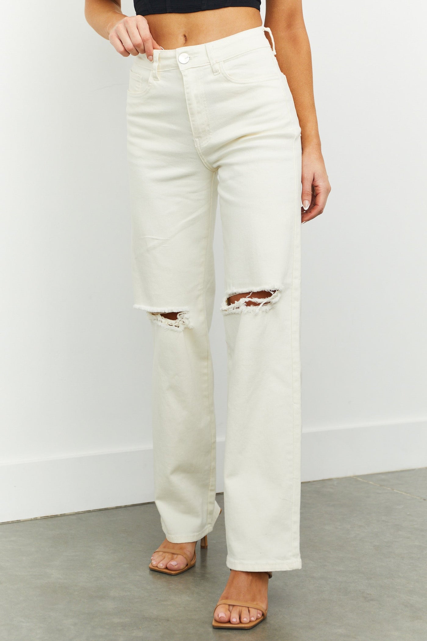 Harper Ivory Wide Leg Jeans
