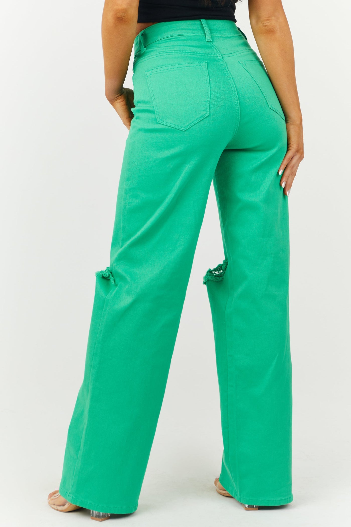 Harper Kelly Green Wide Leg Jeans