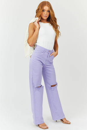 Harper Lavender Wide Leg Jeans
