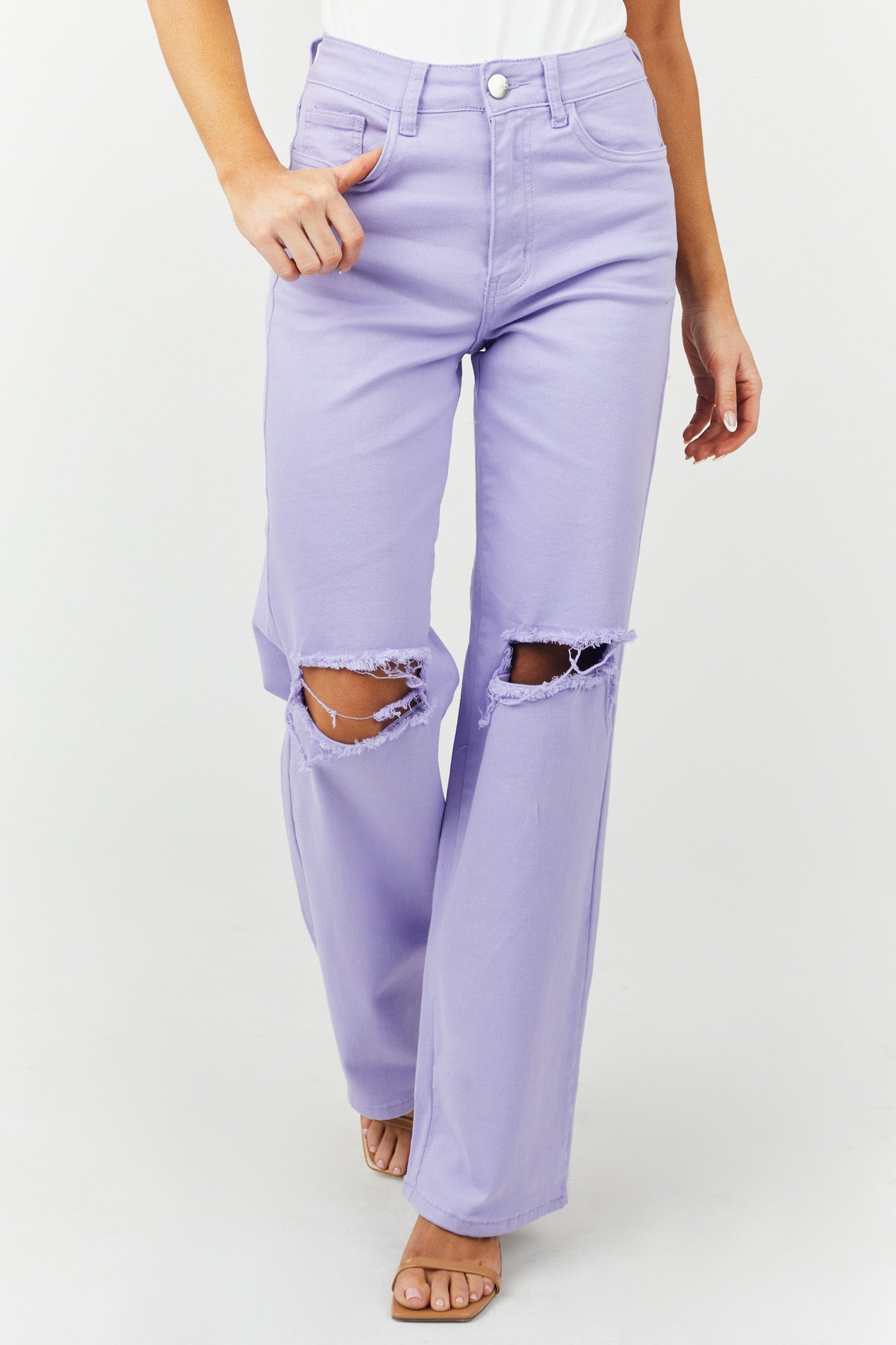 Harper Lavender Wide Leg Jeans