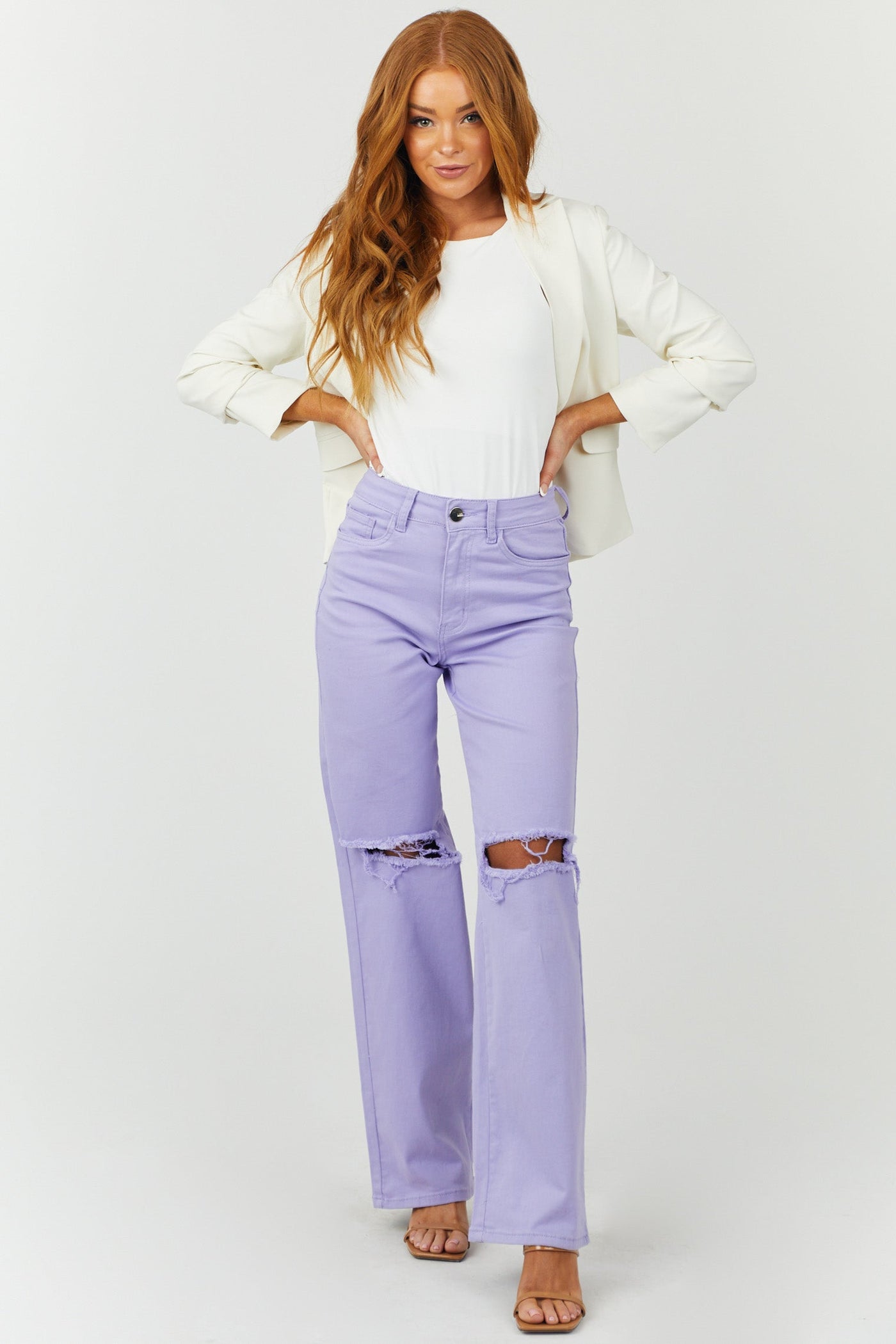 Harper Lavender Wide Leg Jeans