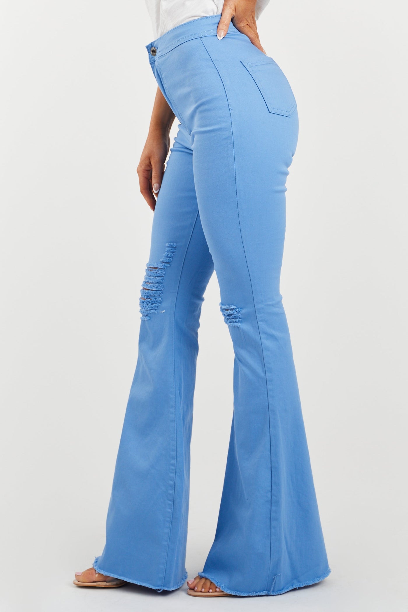 Hazel Cornflower High Rise Flare Jeans