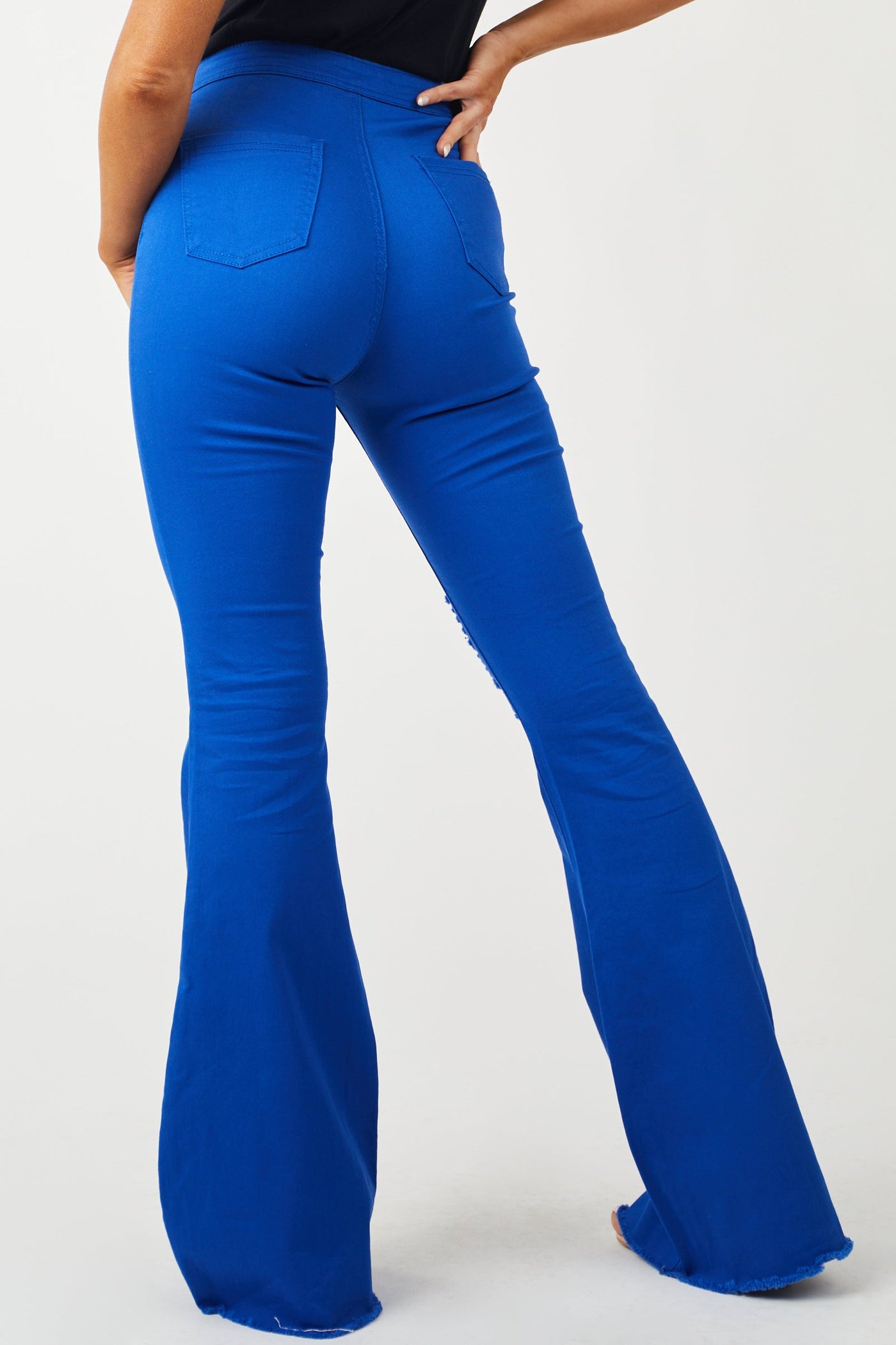 Hazel Royal Blue High Rise Flare Jeans