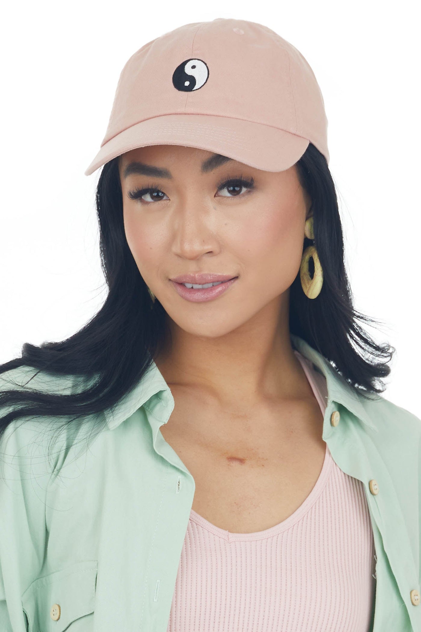 Hazy Blush Yin Yang Embroidered Baseball Cap