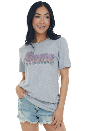 Heather Grey Multicolor 'Mama' Graphic Tee