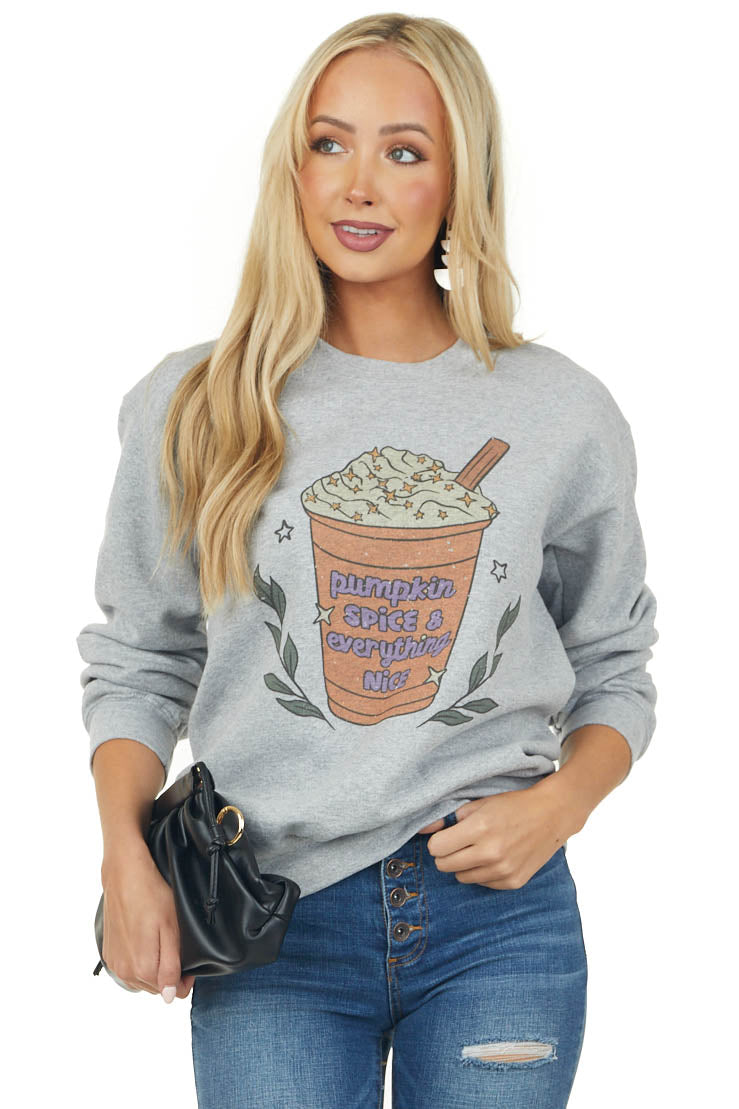 Heather Grey Pumpkin Spice Graphic Sweatshirt