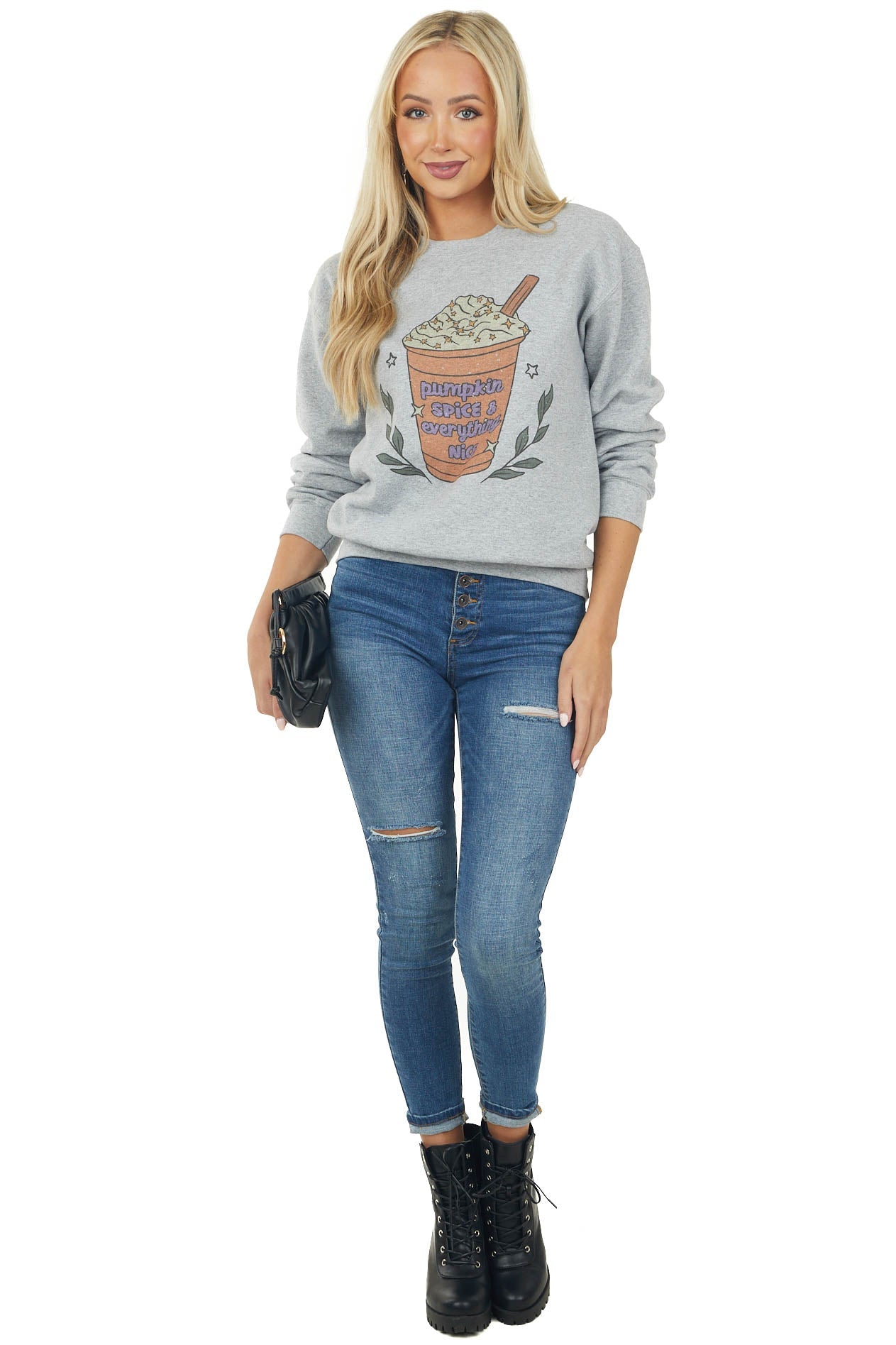 Heather Grey Pumpkin Spice Graphic Sweatshirt