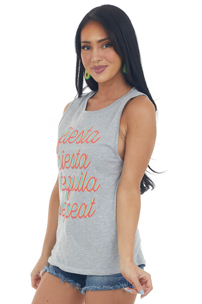 Heather Grey 'Fiesta Siesta Tequila' Tank Top