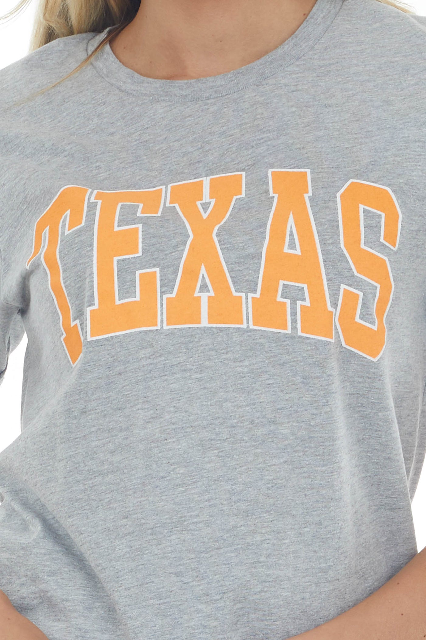 Heather Grey 'Texas' Graphic Tee Shirt