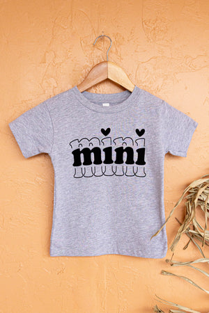 Heather Grey Bubble Letter 'Mini' Kids Graphic Tee