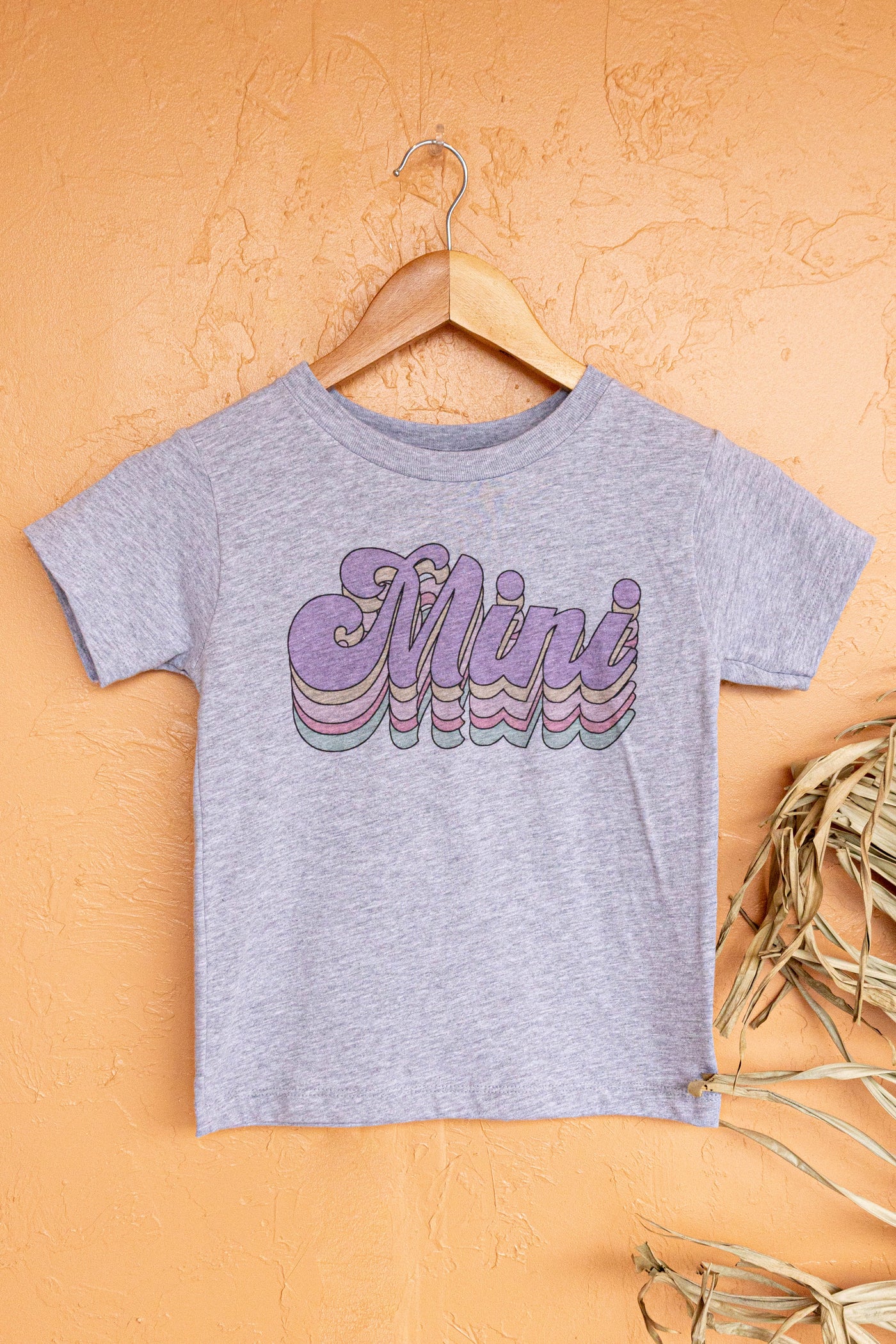 Heather Grey Multicolor 'Mini' Kids Graphic Tee