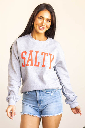 Heather Grey 'Salty' Graphic Sweatshirt 