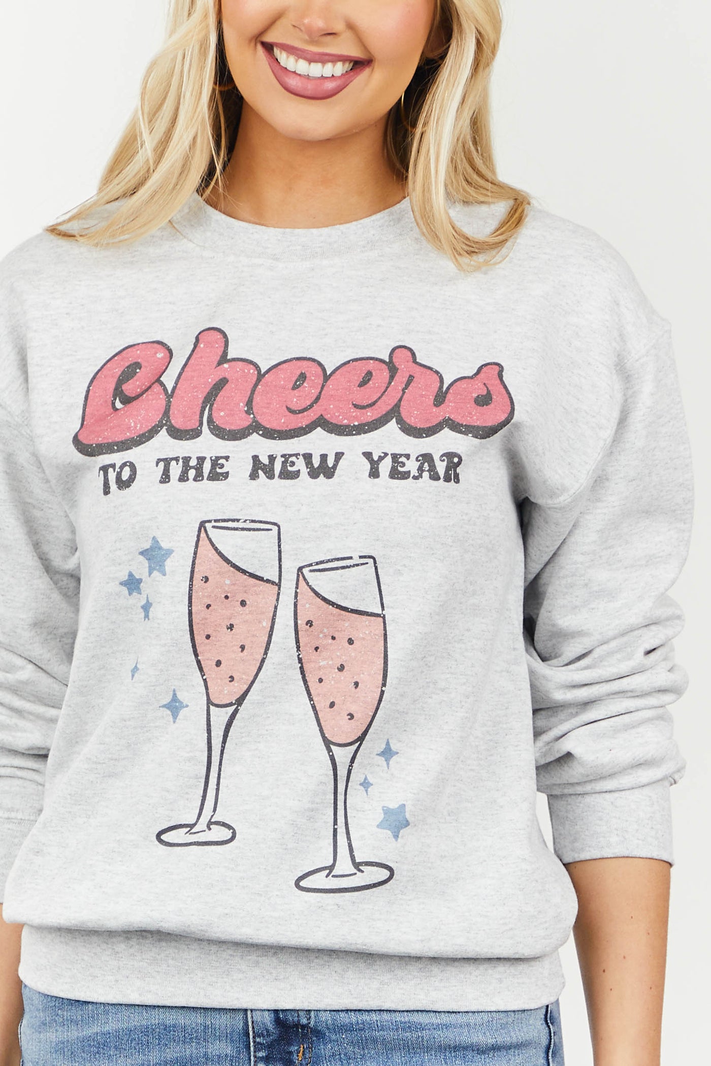 Heathered Grey 'Cheers To The New Year' Sweatshirt