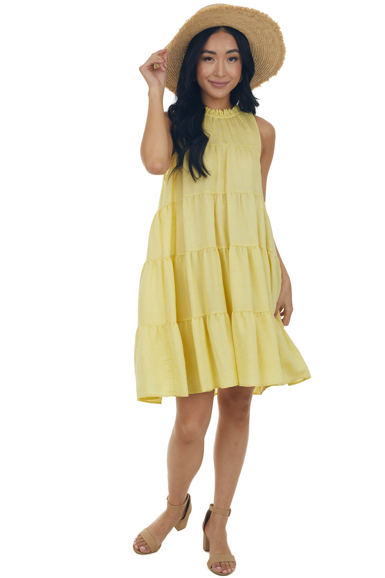 Honeysuckle Babydoll Tiered Woven Mini Dress