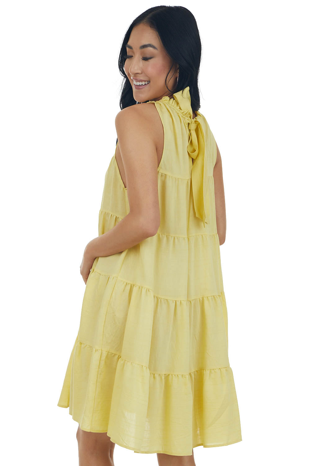 Honeysuckle Babydoll Tiered Woven Mini Dress