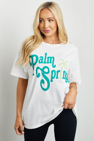 Ivory 'Palm Springs' Oversized Graphic Tee