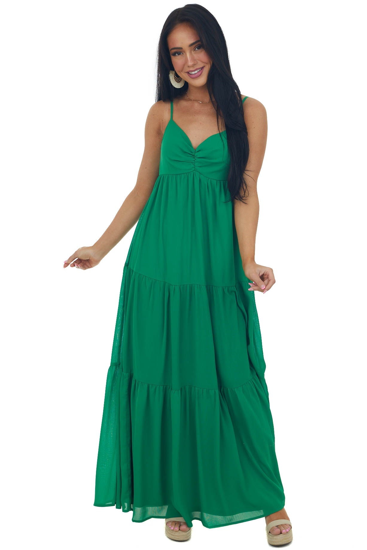Jade Sleeveless Tiered Woven Maxi Dress