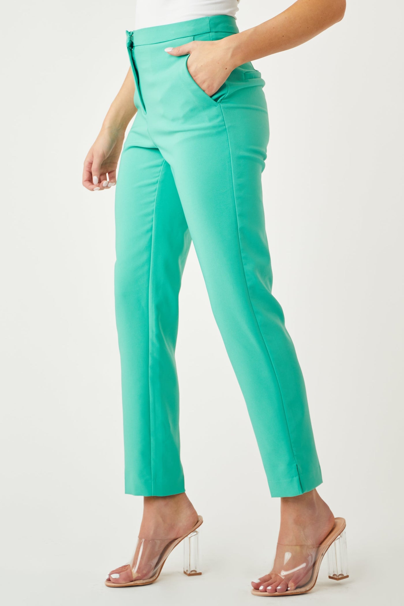 Jade Slit Straight Leg Woven Pants