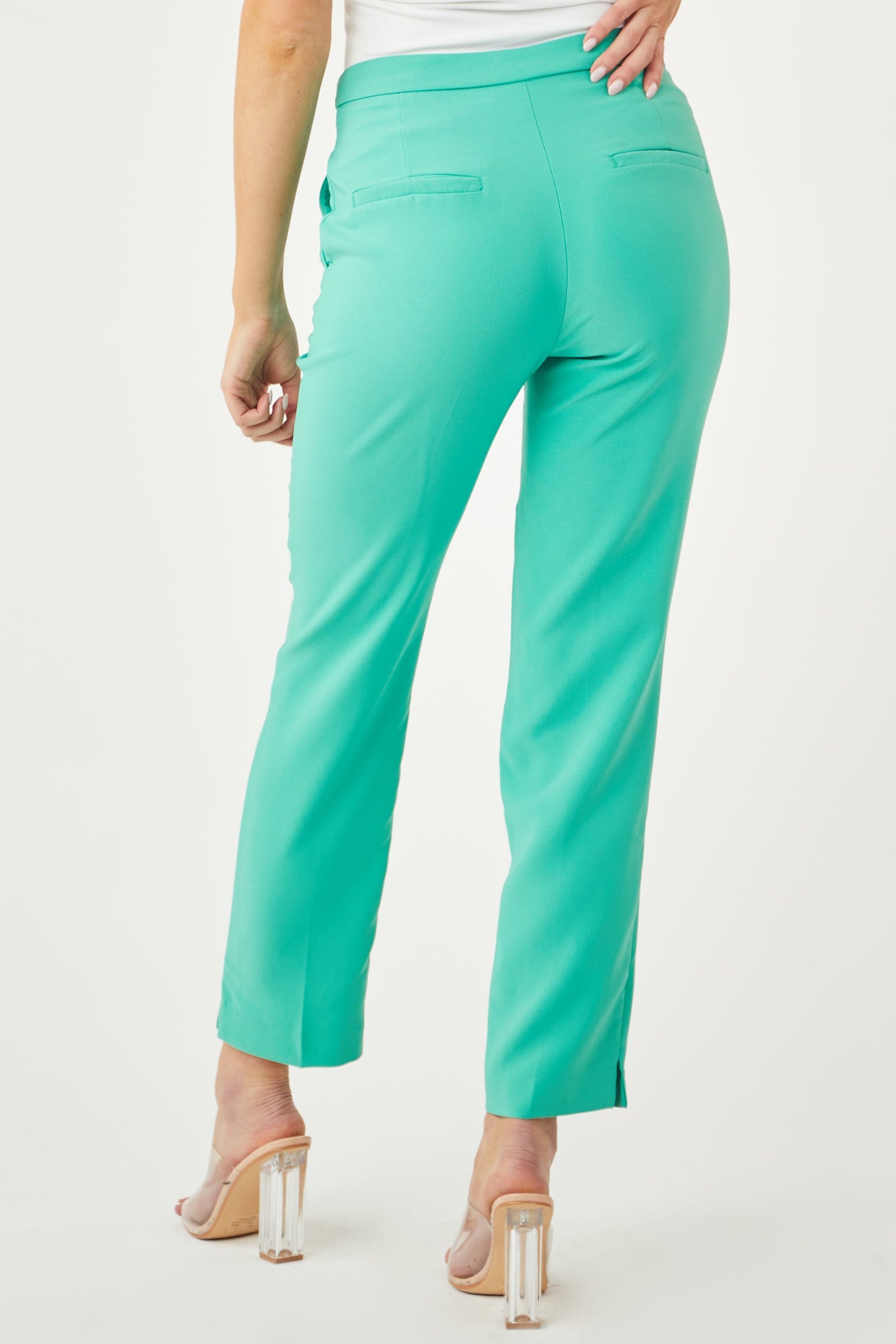 Jade Slit Straight Leg Woven Pants