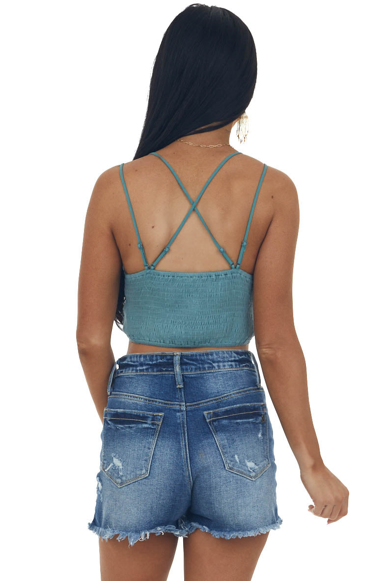 Juniper Crochet Lace Crossed Strap Bralette