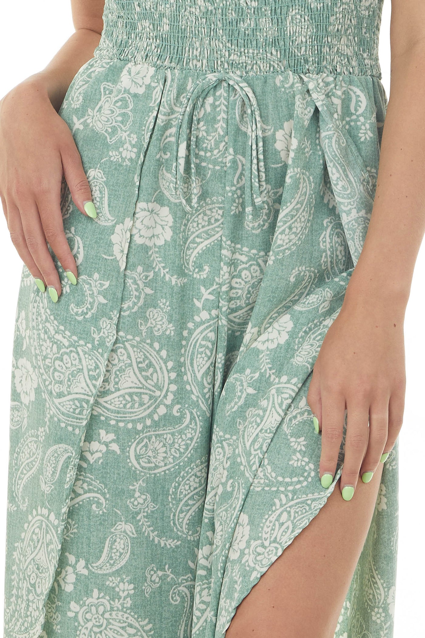 Juniper Paisley Print Strapless Smocked Jumpsuit