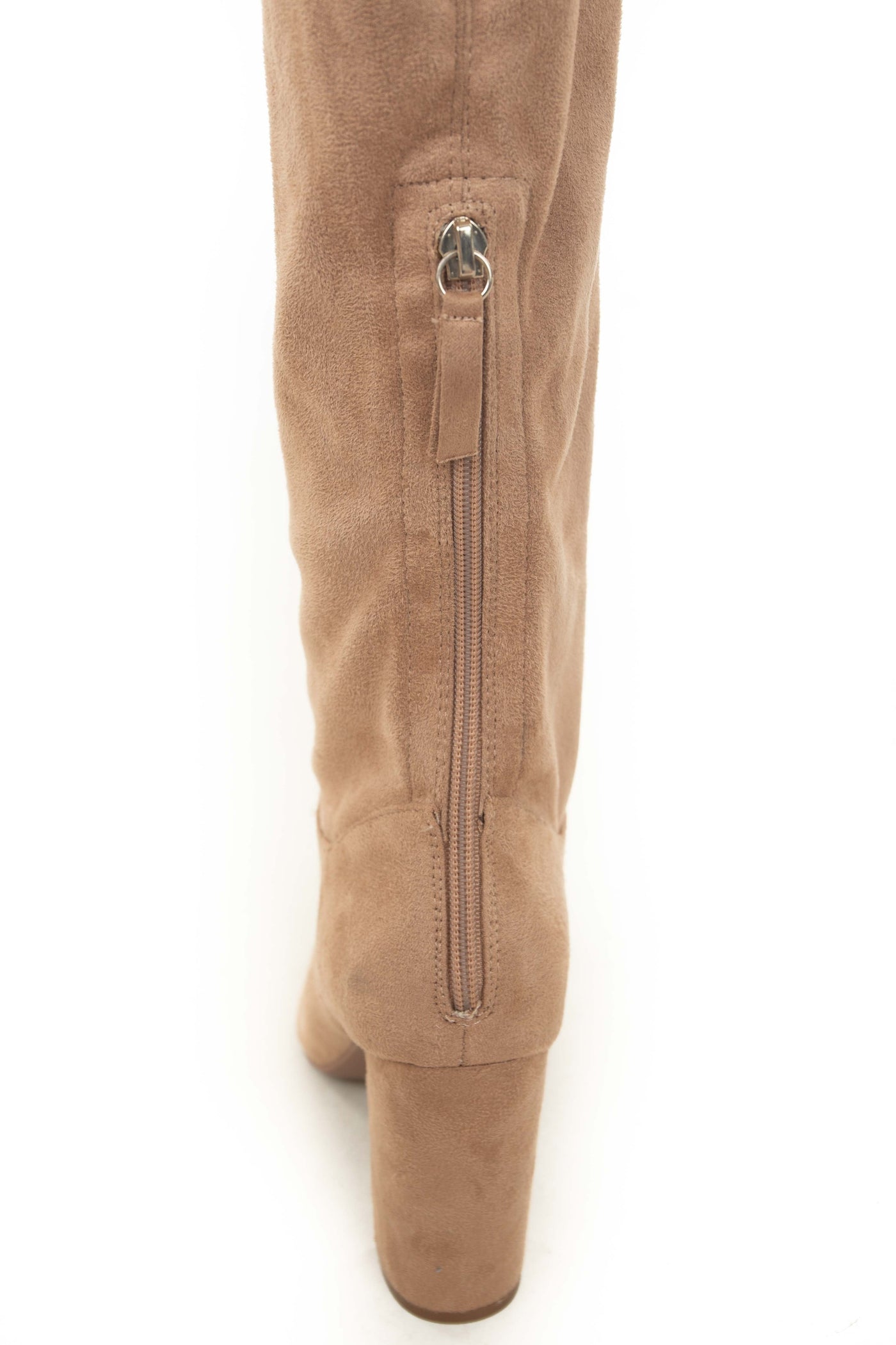 Latte Faux Suede Slouchy Knee Length Boots