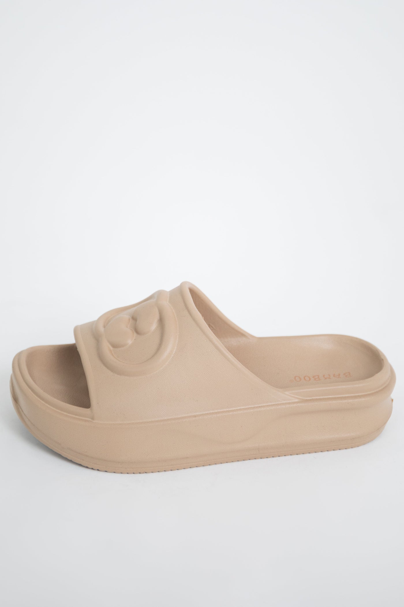 Latte Platform Logo Slide Sandals