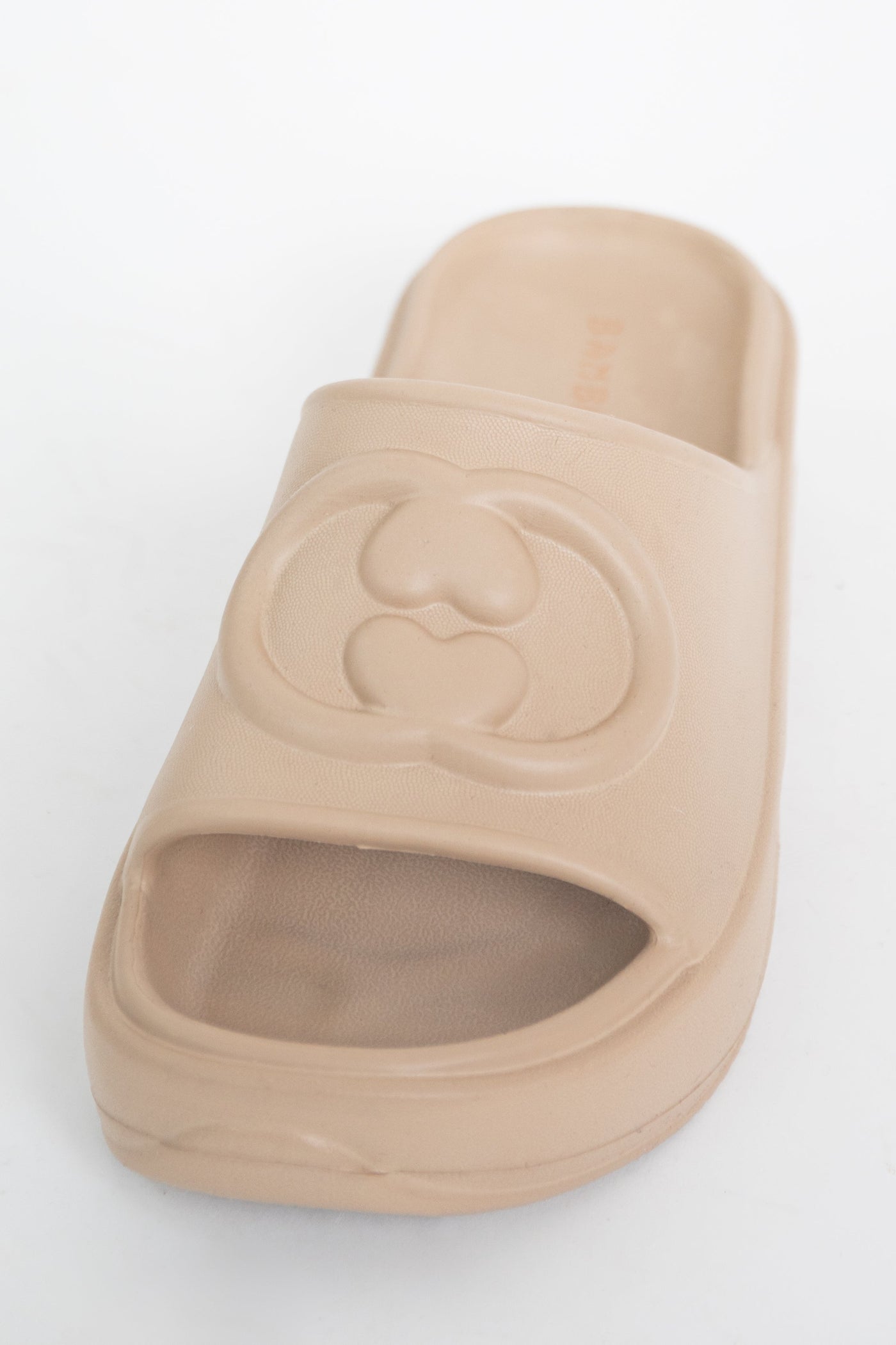 Latte Platform Logo Slide Sandals