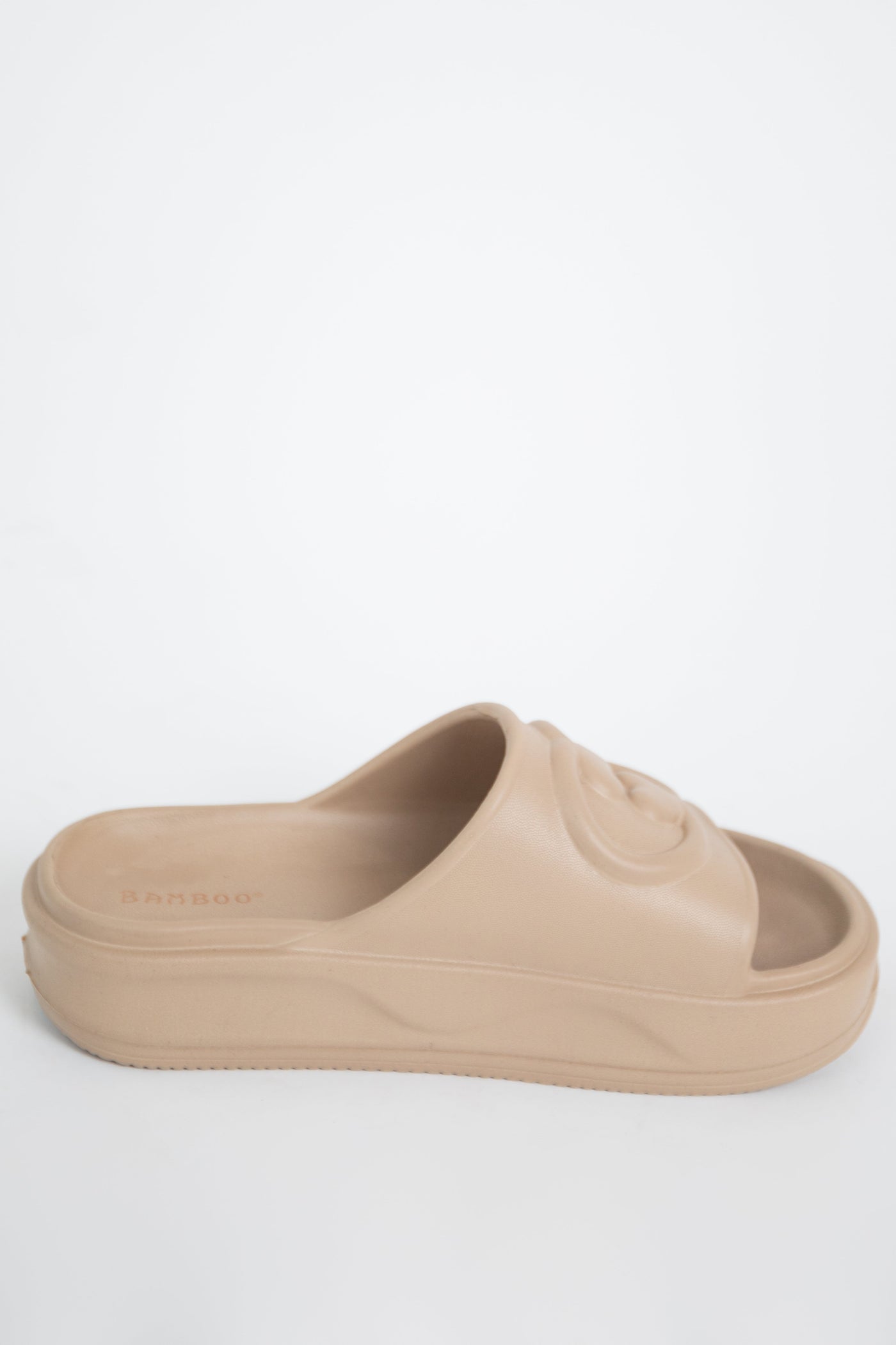 Latte Platform Logo Slide Sandals