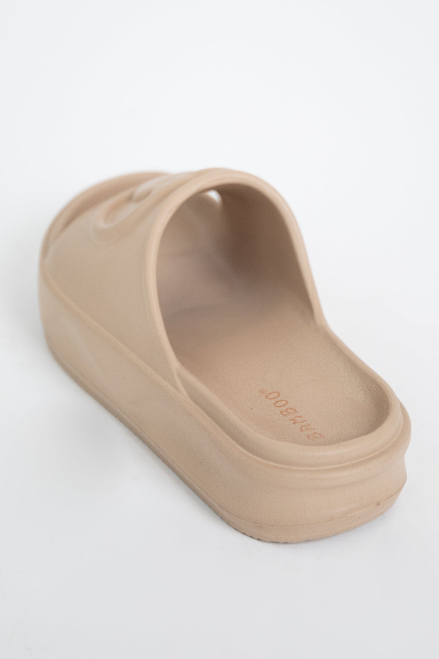 Latte Platform Logo Slide Sandals