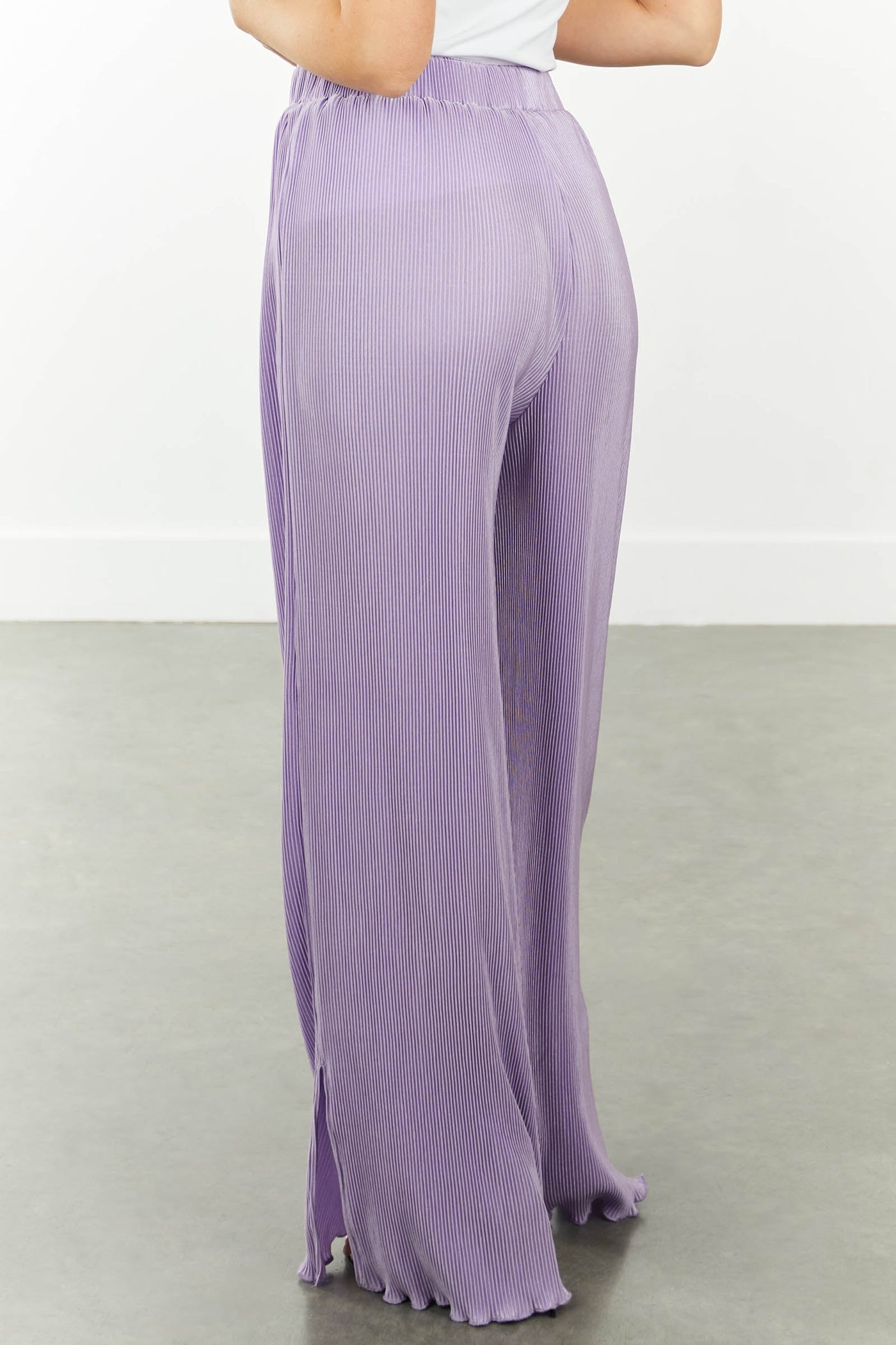 Lavender Loose Fit Shirt and Pants Plisse Set