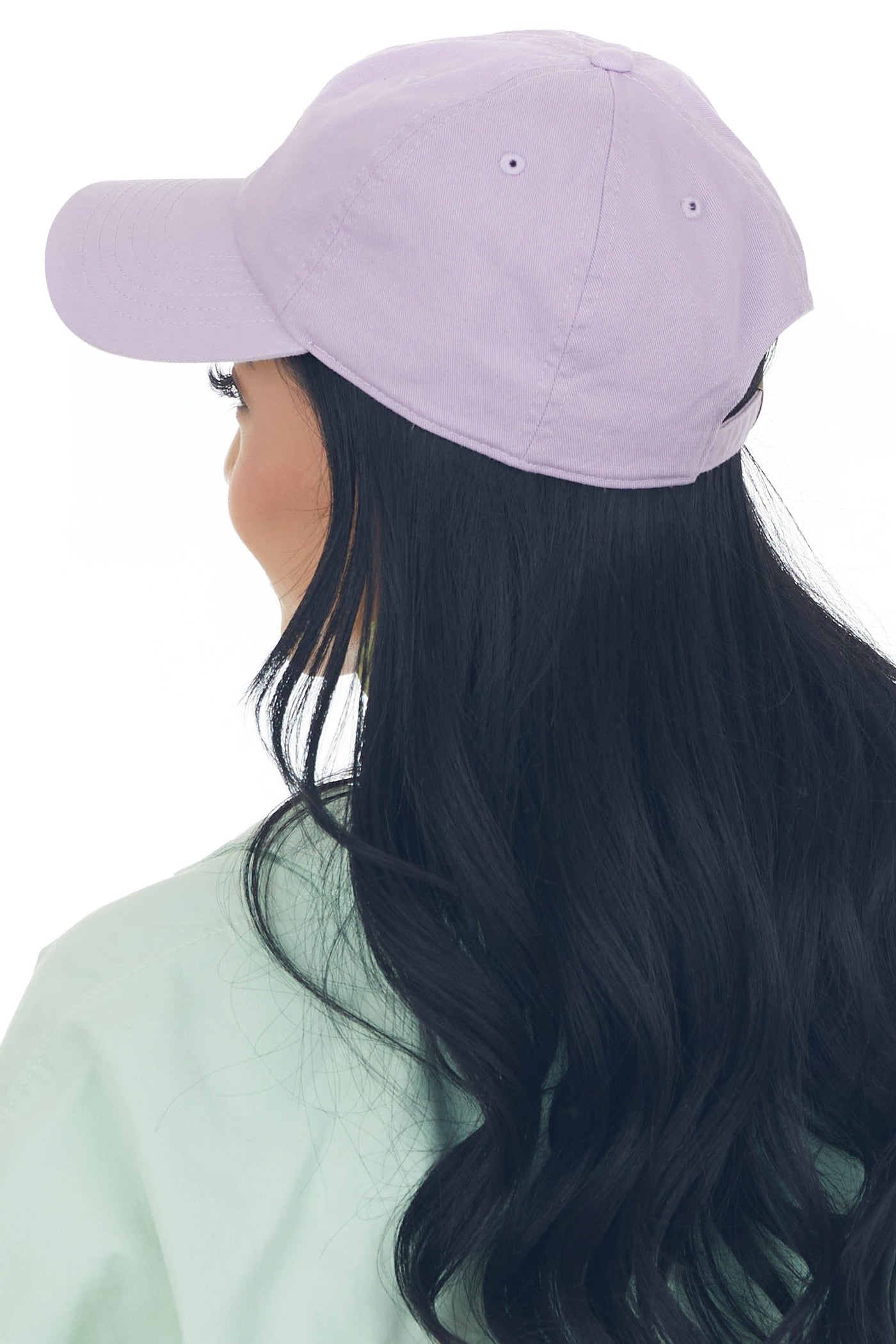 Lavender Smiley Face Embroidered Baseball Cap