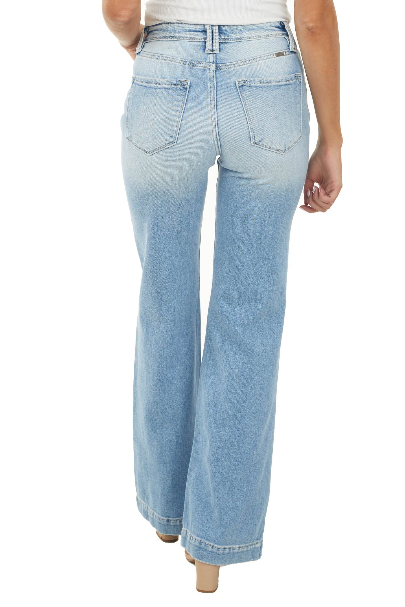 Light Wash High Rise Wide Relaxed Denim Jeans