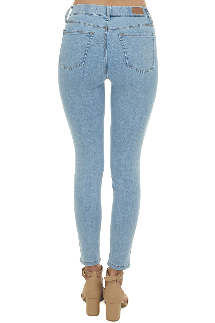 Light Wash Mid Rise Skinny Denim Jeggings