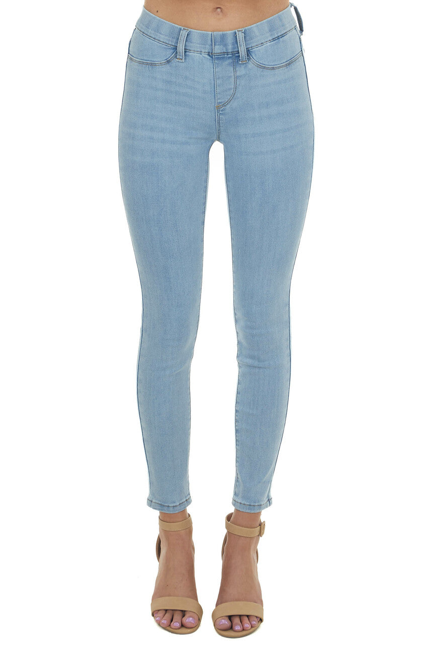 Light Wash Mid Rise Skinny Denim Jeggings