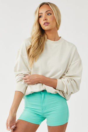 Lucy Mint High Rise Super Stretch Denim Shorts