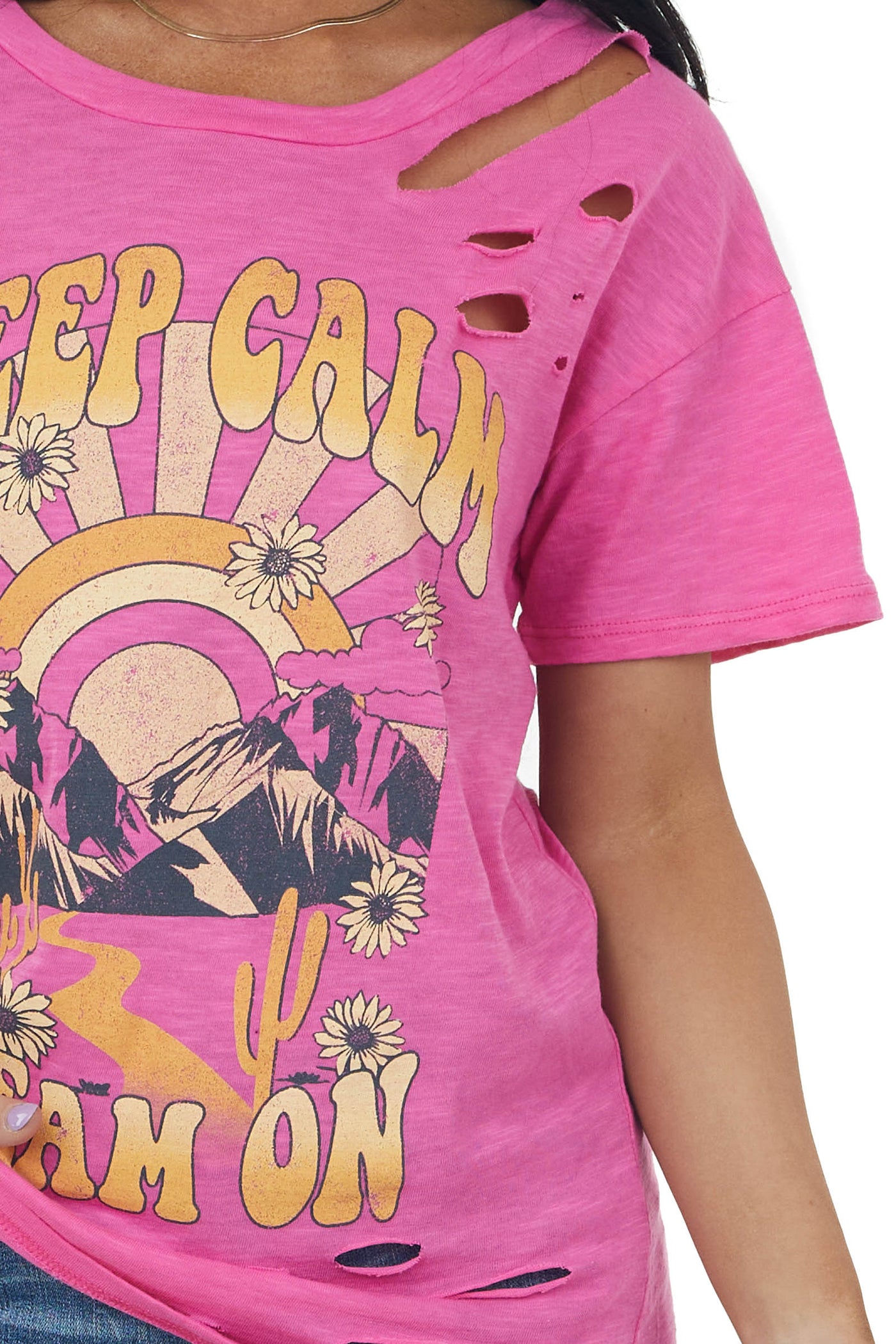 Magenta 'Keep Calm Dream On' Graphic Tee