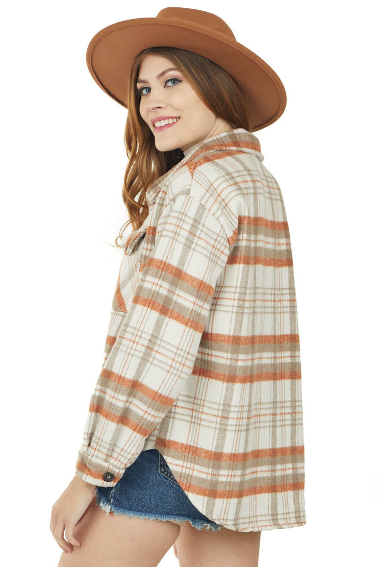 Marmalade Plaid Button Down Shirt Jacket