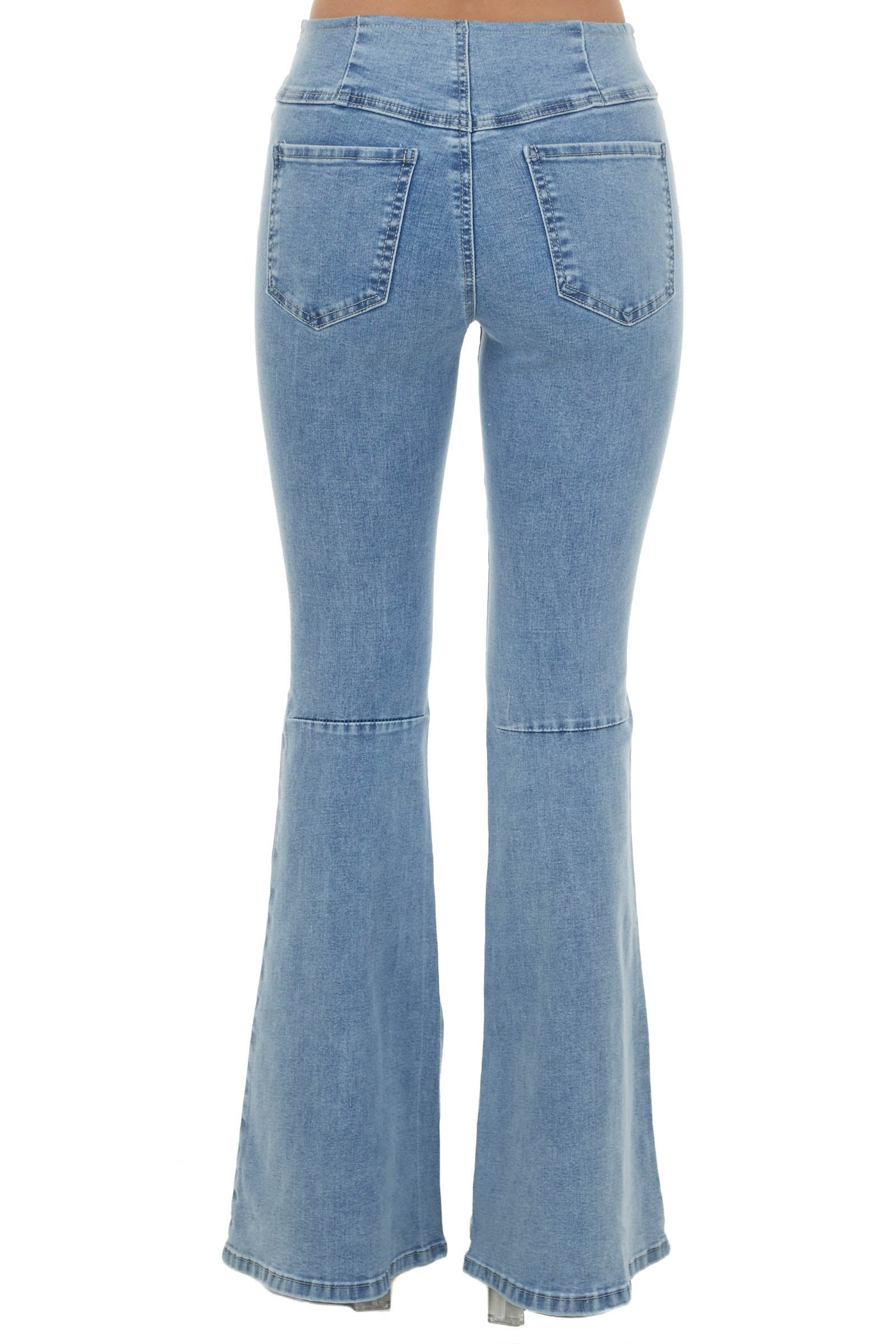 Medium Denim High Rise Flare Jeggings