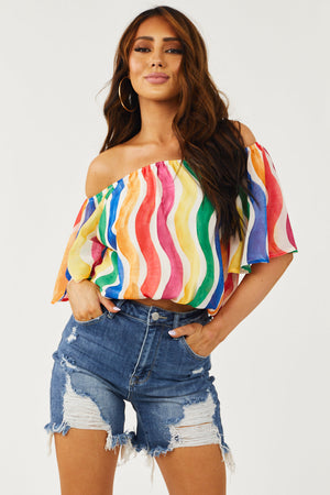 Medium Wash Distressed Mid Thigh Denim Shorts