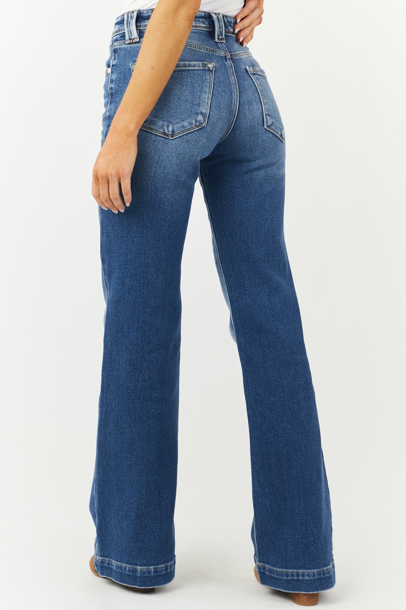 Medium Wash High Rise Wide Relaxed Denim Jeans